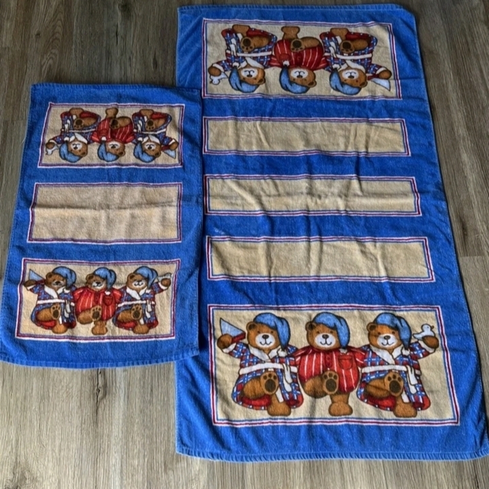 Vintage BARTH & DREYFUSS The Bathworks Kids Bear Sleepy Bath Towel Bedtime Child